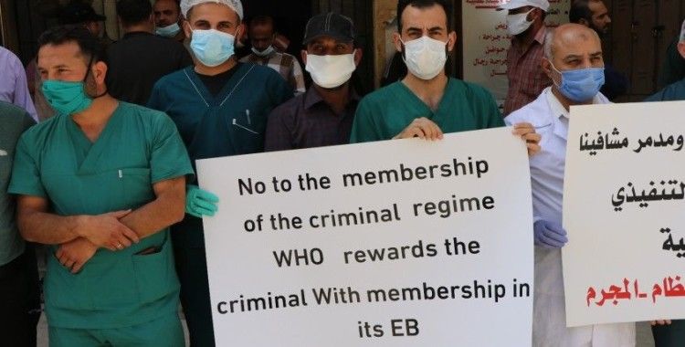 Suriyeli sağlık çalışanları, Esad rejiminin DSÖ’nün Yürütme Kurulu'na üye seçilmesini protesto etti