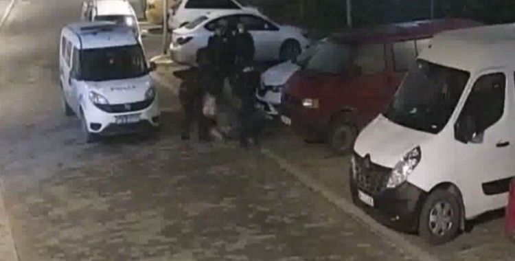FETÖ soruşturması geçiren polisten kadına şiddet kamerada