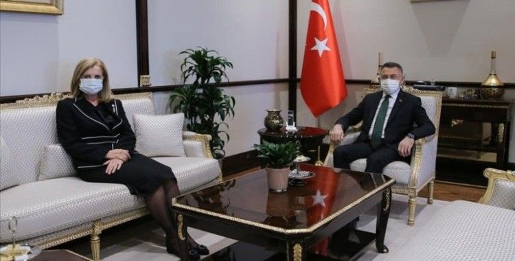 Cumhurbaşkanı Yardımcısı Oktay, KKTC Bayındırlık ve Ulaştırma Bakanı Canaltay'ı kabul etti