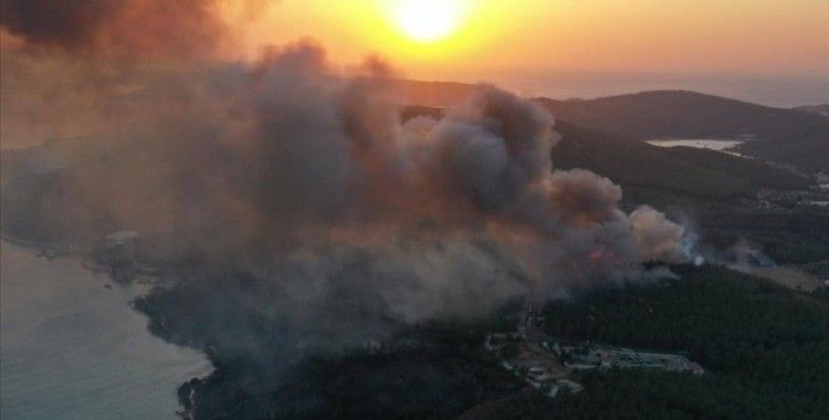 Milas'taki yangında zarar gören ormanlık alanlar havadan görüntülendi