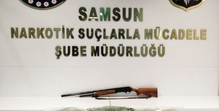 Samsun'da bir kişi 13 kilo 894 gram esrarla yakalandı