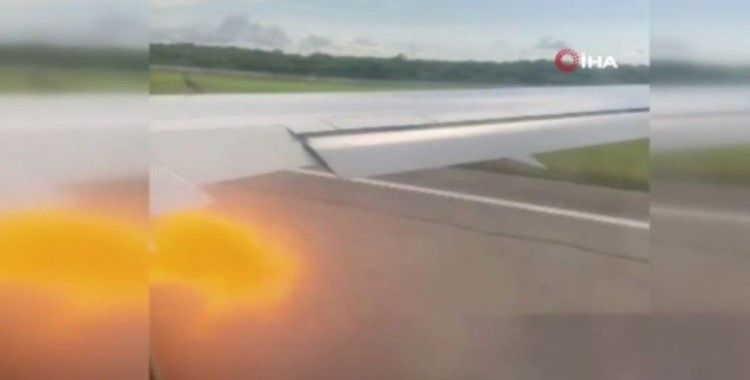 Küba-Rusya seferi yapan uçağın motoruna kuş sıkıştı, motordan alev topları çıktı