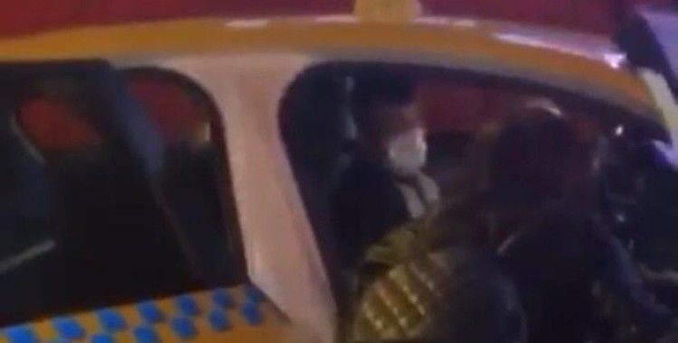 Ataşehir’de bir taksici çocuklu yolcuyu almadı, o anlar kameraya yansıdı