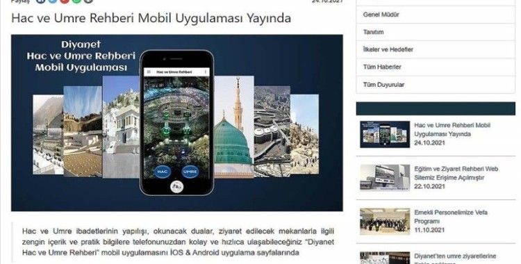 Diyanet, hac ve umreye ilişkin bilgileri dijital ortama taşıdı