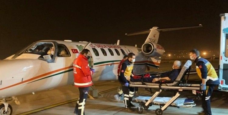 Nefes alamayan hastanın imdadına uçak ambulans yetişti