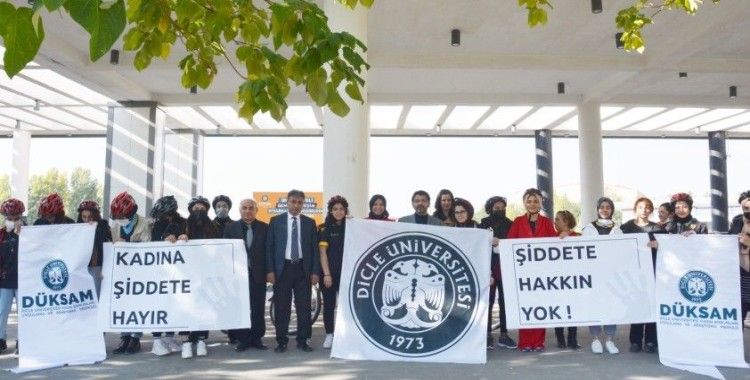 Dicle Üniversitesi öğrencileri kadına şiddete karşı pedal çevirdi