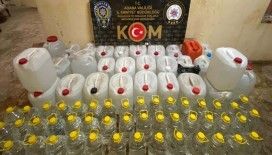 Adana'da 'Zehir' operasyonu kapsamında 9 bin 467 litre sahte içki ele geçirildi