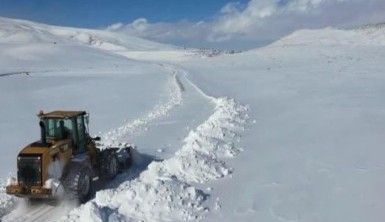 Karlı yolların kahramanı 20 yıldır dağlarda ulaşımı sağlıyor