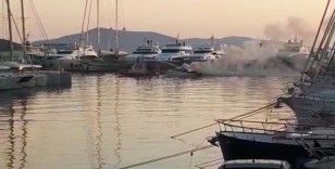 Bodrum’da tekne alev alev yandı
