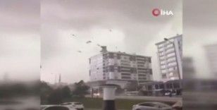 Ankara’da fırtına sebebiyle bir iş yerinin çatısı çöktü: 1 yaralı