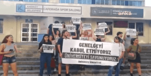 Üniversite öğrencileri, iki bakanlığın ortak barınma genelgesini protesto etti