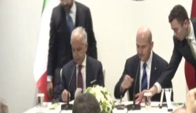 İçişleri Bakanı Soylu, İtalyan mevkidaşıyla ortak basın toplantısı düzenledi
