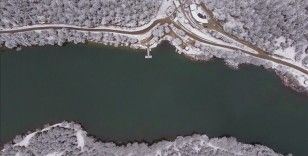 Karabük'teki Ortakçılar Göleti havadan görüntülendi