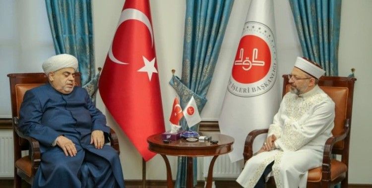 Diyanet İşleri Başkanı Erbaş, Kafkas Müslümanları İdaresi Başkanı Paşazade ile bir araya geldi