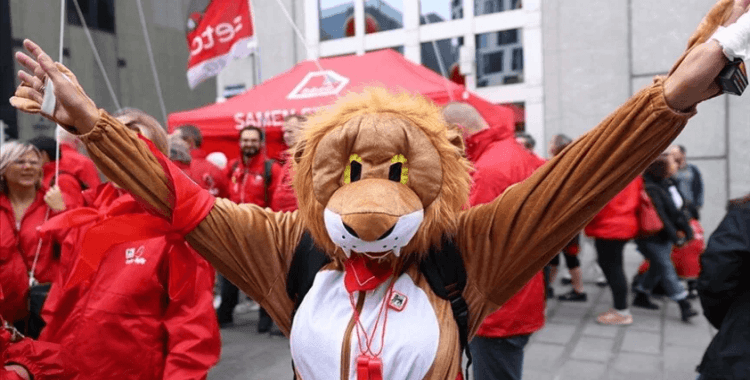 Belçika'da işçi sendikaları greve gitti