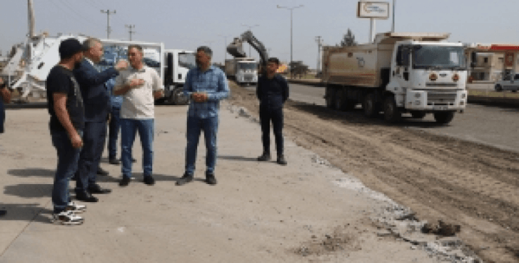 Mardin yolundaki içme suyu hatlarında deplase çalışmaları sürüyor