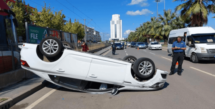 Samsun'da otomobil takla attı: 1 yaralı