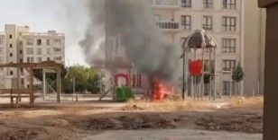 Mardin'de parkta çıkan yangın korkuttu