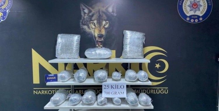 25 kilo 700 gram esrar ele geçirildi, 2 şüpheli tutuklandı