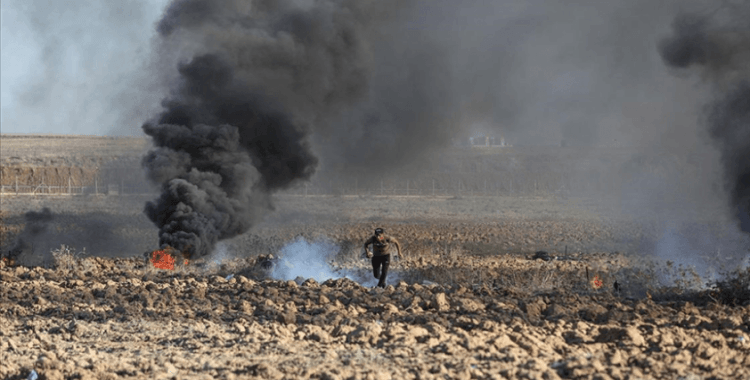 İsrail güçlerinin, Gazze sınırında düzenlenen gösteriye müdahalesinde 5 kişi yaralandı