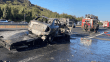 Anadolu Otoyolu'nda tıra çarptıktan sonra yanan çekicinin şoförü hayatını kaybetti