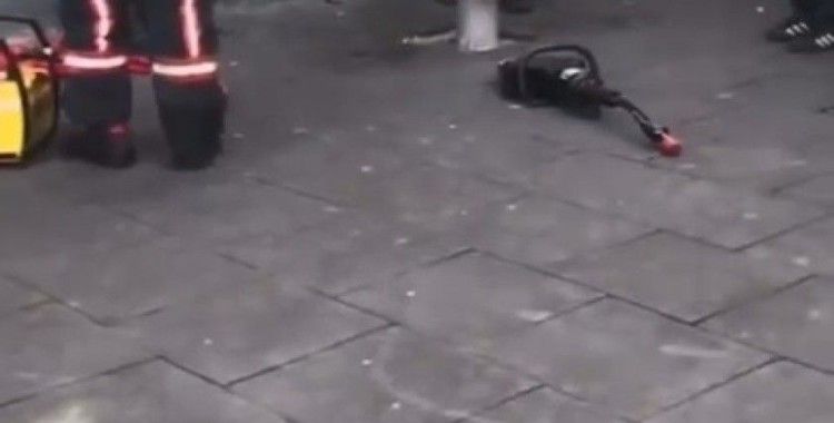Spor aletine sıkışan genci itfaiye ekipleri böyle kurtardı
