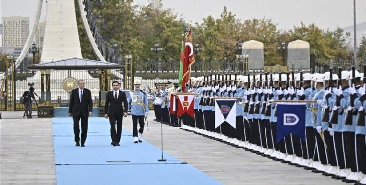 Cumhurbaşkanı Erdoğan, Türkmenistan Devlet Başkanı Berdimuhamedov'u resmi törenle karşıladı