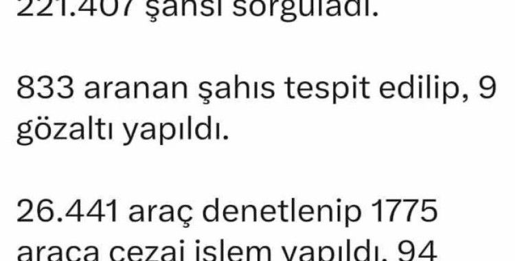 Bingöl’de 221 bin 407 kişi sorgulandı
