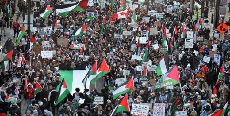 Kanada'da Filistin'e destek gösterisi düzenlendi