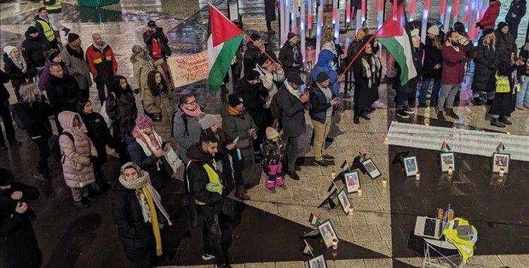 İsveç'te Filistin'de öldürülen gazeteciler için gösteri düzenlendi