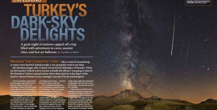 Türkiye’nin incisi Erciyes, Astronomiy Magazine’de boy gösterdi
