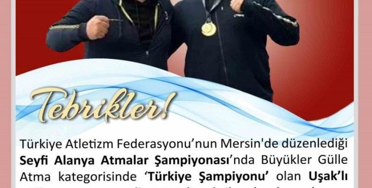 Vali Ergün’den Uşaklı sporcuya tebrik
