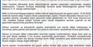 Bitlis Valiliği ve EGM’den ’Bombacı Mülayim’ açıklaması
