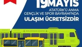 Bursa’da 19 Mayıs’ta ulaşım ücretsiz
