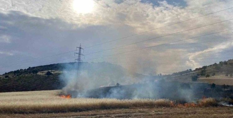 Gölbaşı ilçesinde arpa tarlası yandı
