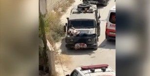 İsrail askerleri, Batı Şeria'da yaralı Filistinliyi askeri araca bağlayıp 'canlı kalkan' olarak kullandı