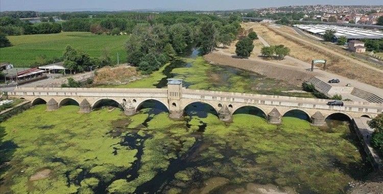 Tunca Nehri'nin bazı bölümlerinde kuraklık nedeniyle su akışı durdu