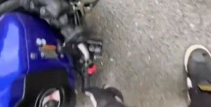 Maltepe’de motosiklet kazası kask kamerasına yansıdı
