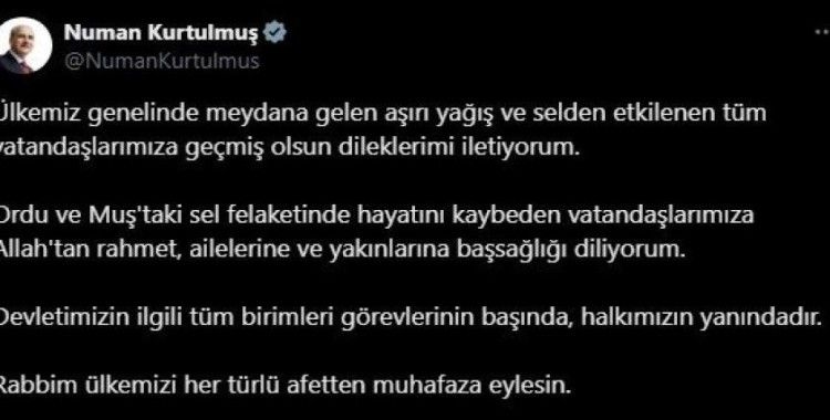 TBMM Başkanı Kurtulmuş: "Devletimizin ilgili tüm birimleri görevlerinin başında, halkımızın yanındadır"
