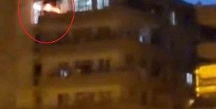 Diyarbakır’da bir evin balkonundaki alevler paniğe neden oldu
