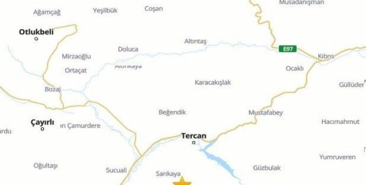 Tercan’da 3.1 büyüklüğünde deprem
