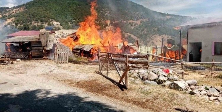 Sivas’ta korkutan yangın: 2 samanlık ve 2 ahır yandı

