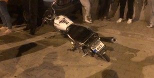 Kontrolden çıkan motosikletin sürücüsü kayarak düştü: 1 yaralı
