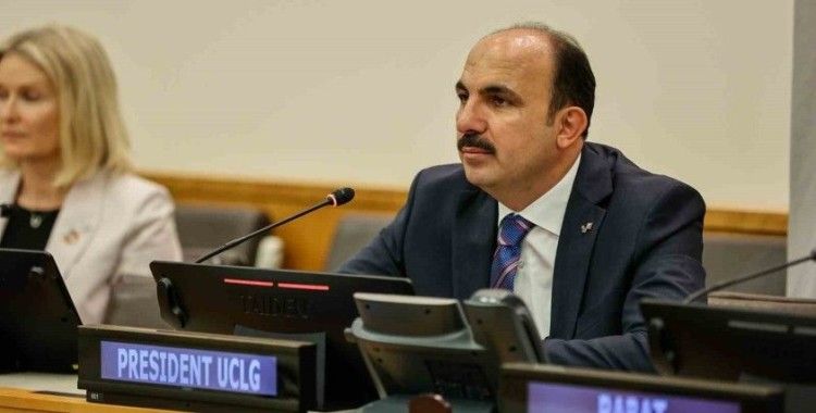 UCLG Başkanı Altay BM genel merkezinde dünya belediyelerine seslendi: "Her ortamda Filistinlilerin sesi olmaya devam edeceğiz"
