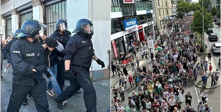 Berlin'de Filistin'e destek eyleminde çok sayıda gösterici gözaltına alındı