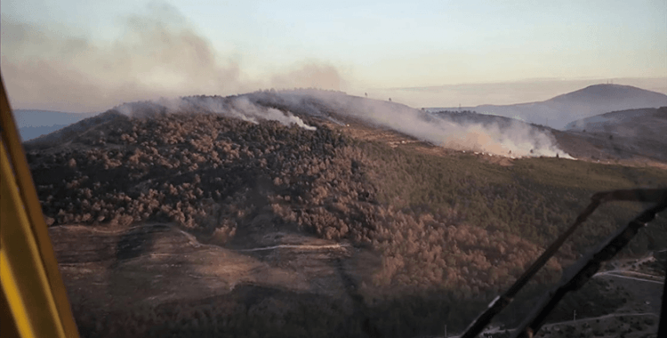 Manisa'nın Soma ilçesindeki orman yangını kısmen kontrol altında