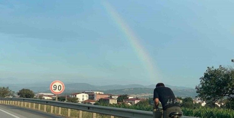 Biga’da gökkuşağı güzelliği
