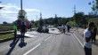 Kastamonu’da devrilen tırdaki suntalar yolu trafiğe kapattı: 1 yaralı
