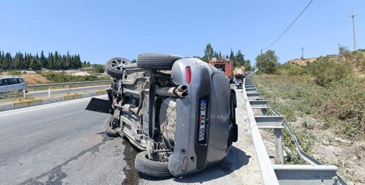 Söke’deki kazada iki araç devrildi: 4 yaralı
