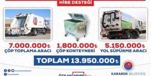 Bakanlıktan Karabük Belediyesine 13 milyon 950 bin TL hibe
